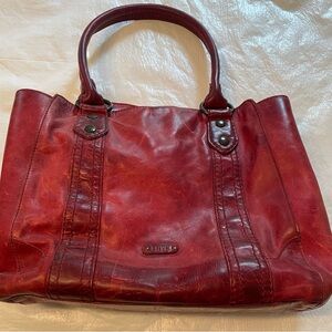 Frye Cherry Red Leather Tote